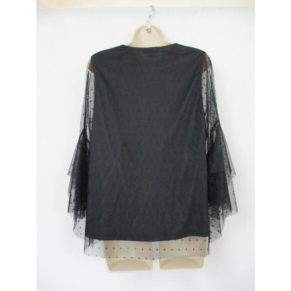 Umgee Top Womens Small Black Lace Embroidered Floral Fairy Grunge Whimsigoth - Picture 2 of 9